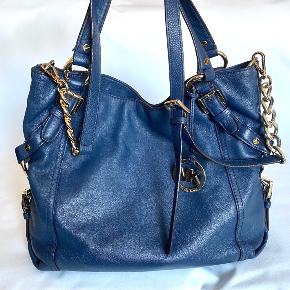 Michael Kors blue leather bag